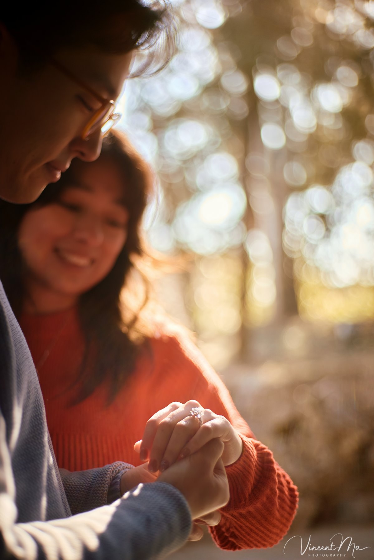 Diamond ring close up shot